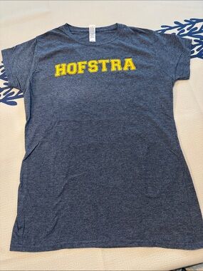 Hofstra Women's Short Sleeve Tee - Navy with Yellow Logo